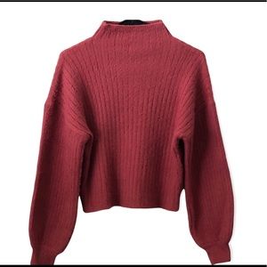 NWOT PRISMA  Mock neck rib crop Sweater Size S